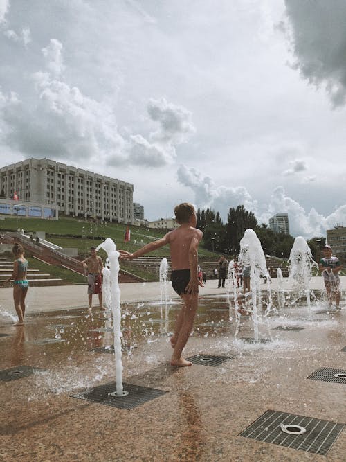 噴泉, 城市, 夏天 的 免费素材图片