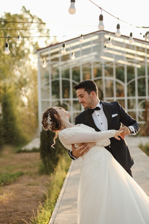 A Married Couple Dancing on Their Wedding