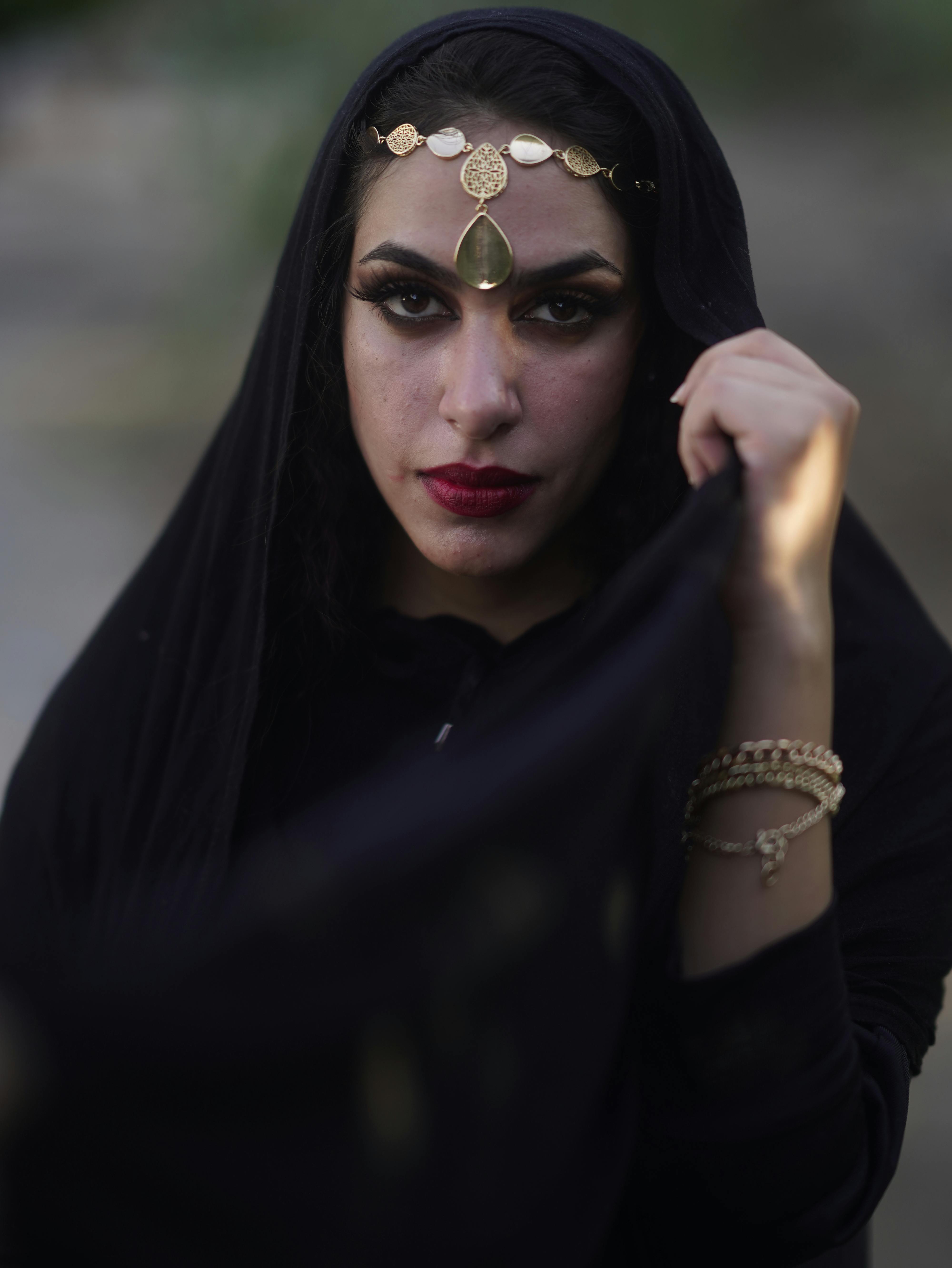 black hijab woman