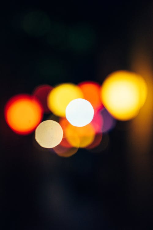 Free Yellow and Red Bokeh Lights Stock Photo