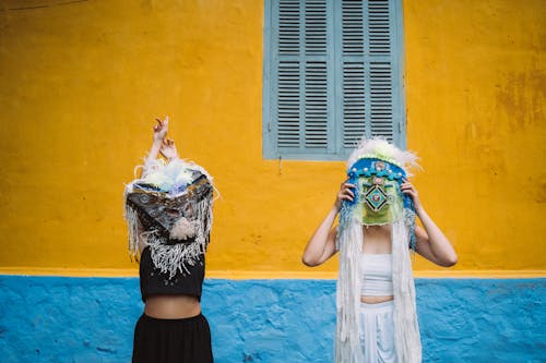 Women Wearing Festival Mask