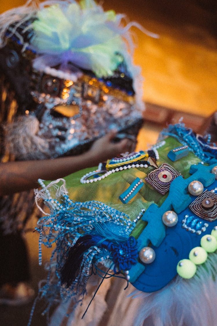 Close Up Shot Of A Festival Masks