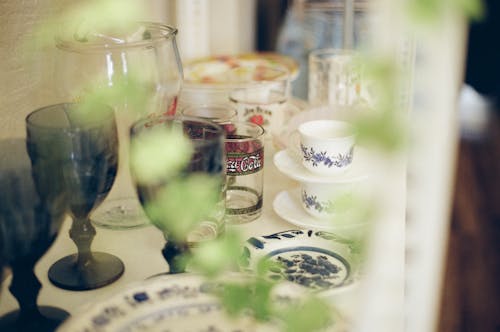 Empty Glasses on Table