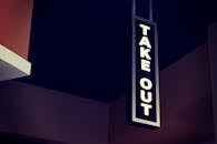 White Led Take Out Signage Hanging