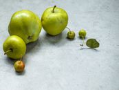 Green Apple Fruit on White Textile