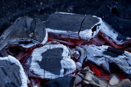Burning charcoal with glowing embers — photo by Vilnis Husko on Pexels