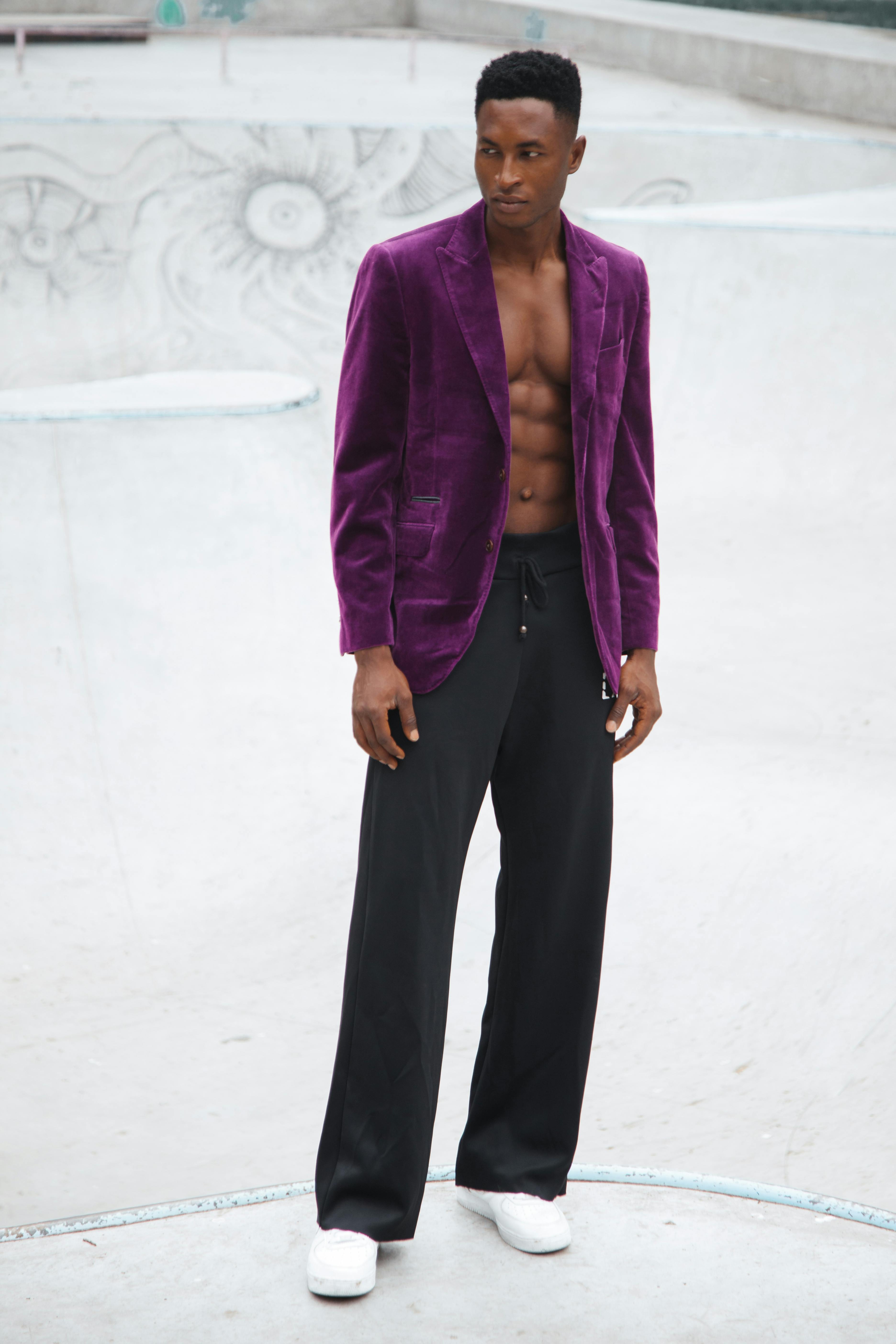 Purple blazer sale black pants