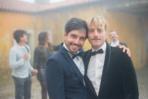 Free Men Wearing Suit Smiling Stock Photo