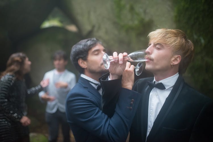 A Couple Drinking Wine