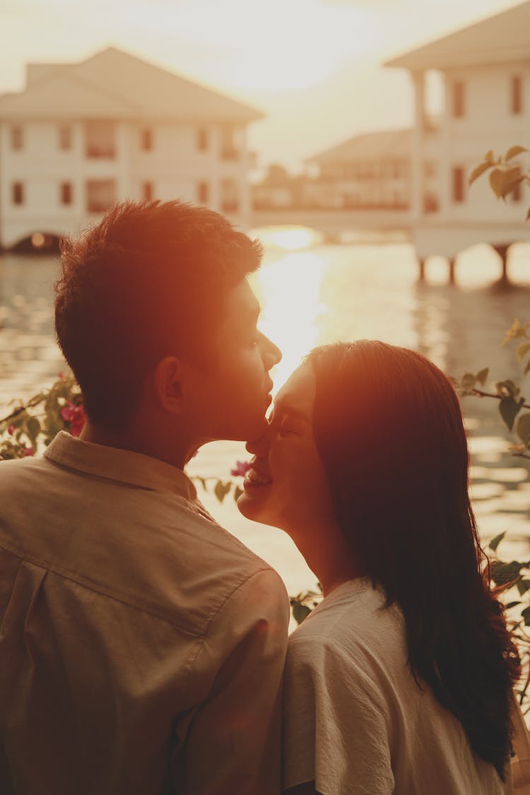 Close-up Photo Of Romantic Couple 