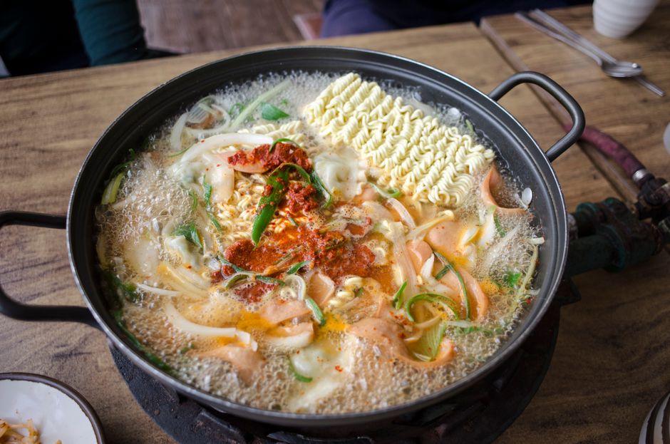 korean fish broth cooking pot