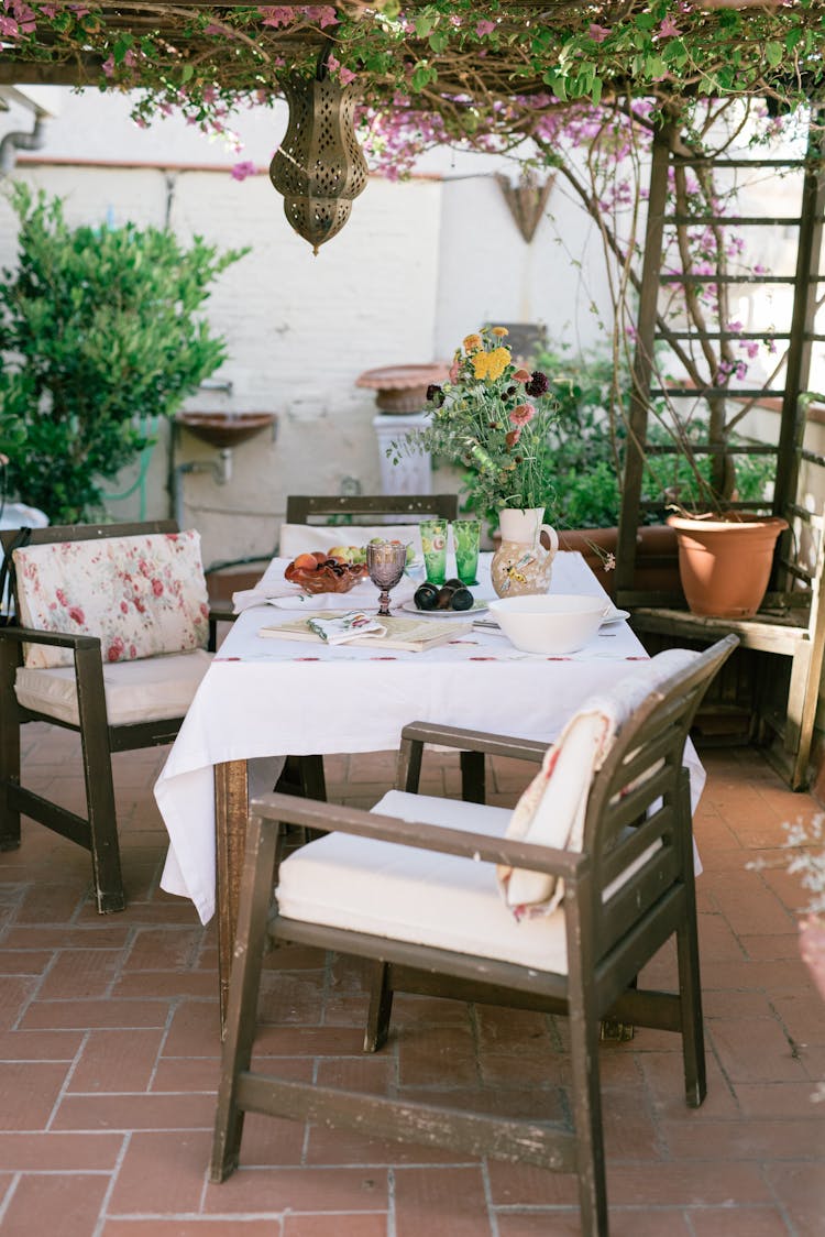 Table Setting In A Patio