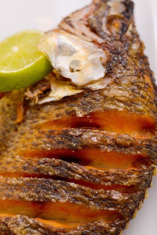 Fried Fish in Close Up Photography