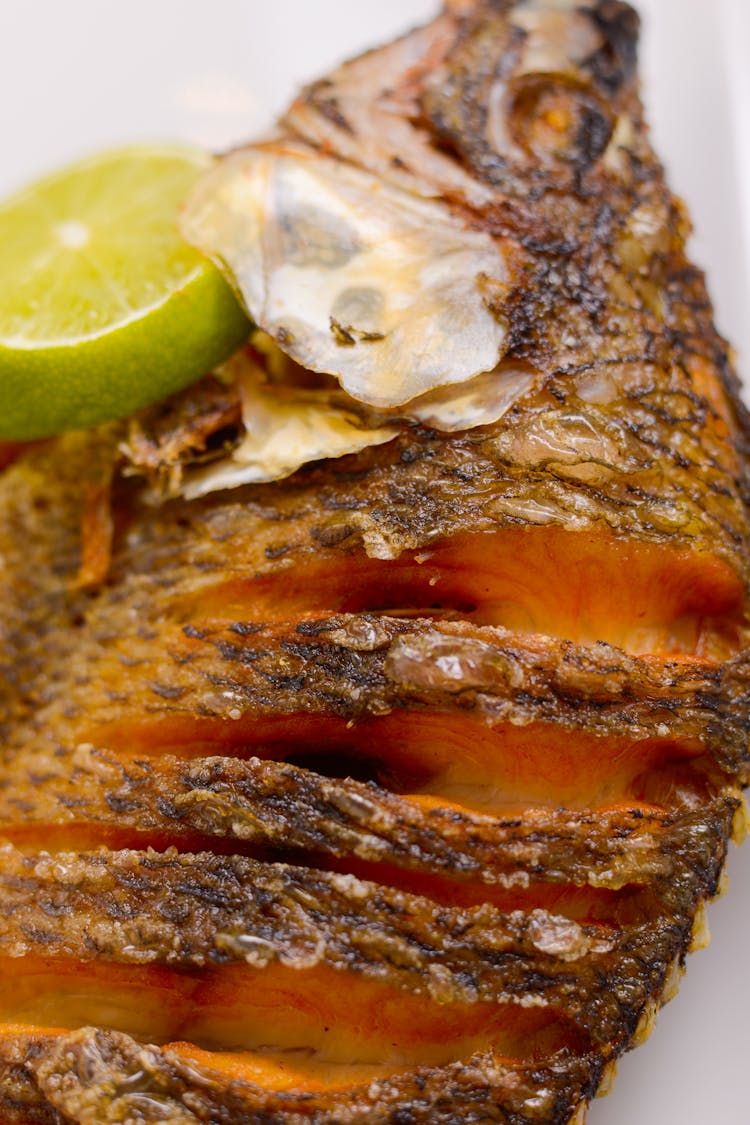 Fried Fish In Close Up Photography