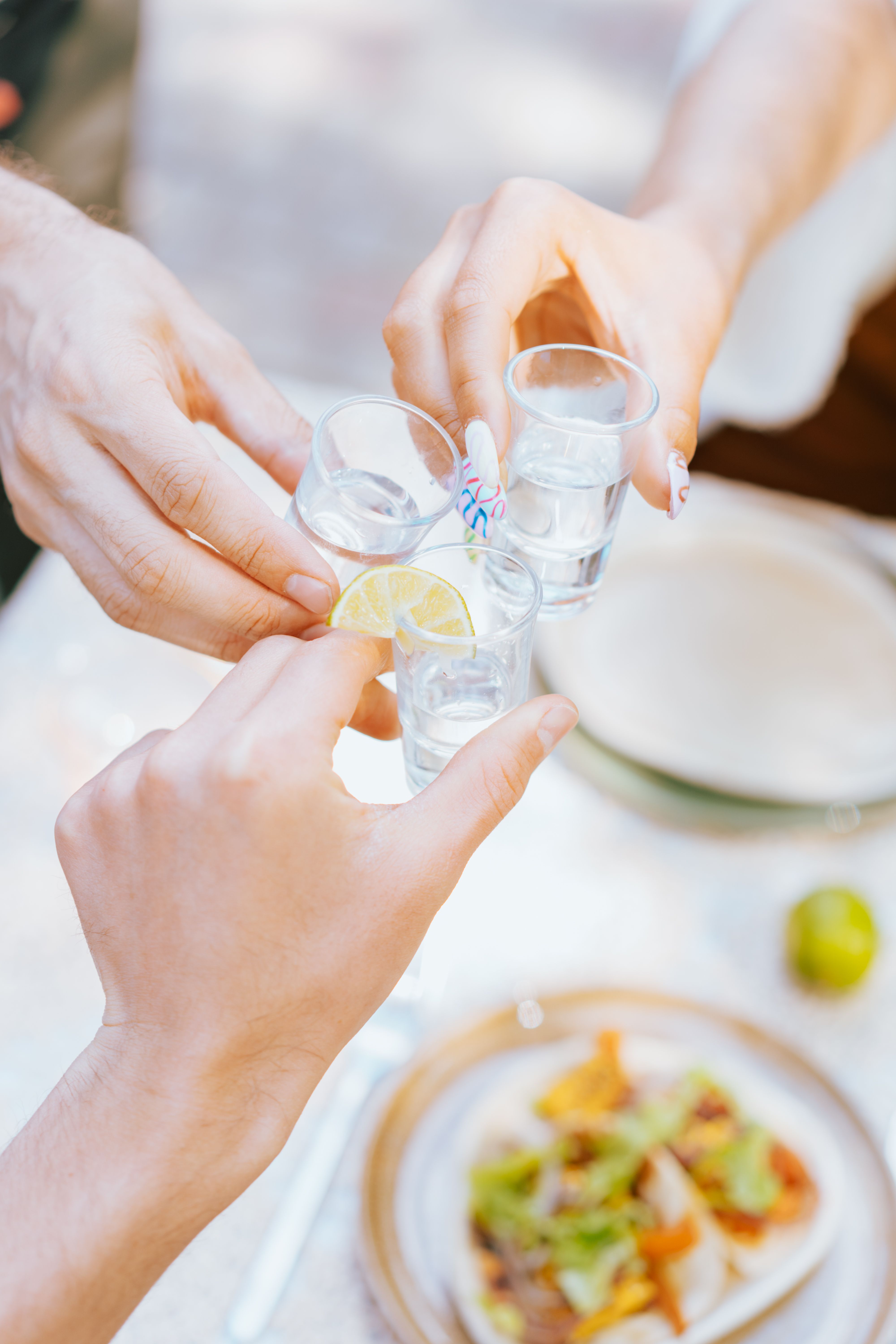 Toasting with Shot Glasses of Vodka · Free Stock Photo
