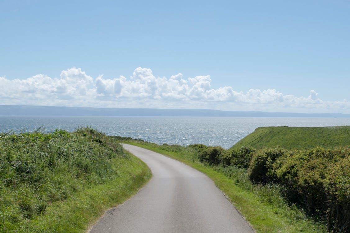 Country Road Near Body of Water