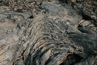 Cooled Lava Flow the Volcano Slope