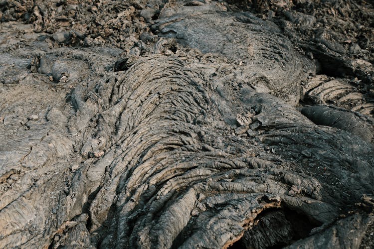 Cooled Lava Flow The Volcano Slope