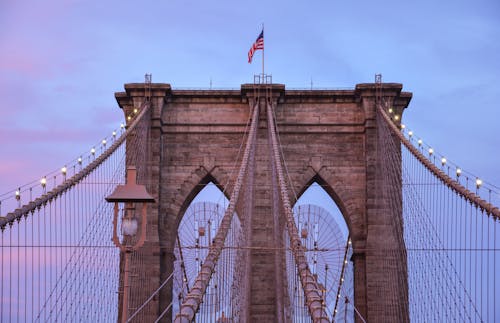 Kostenloses Stock Foto zu amerika, brooklyn brücke, dämmerung