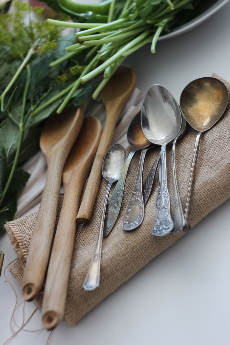 Fine silverware and silver spoons