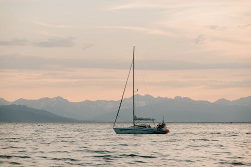 A Sailing Boat on the Sea