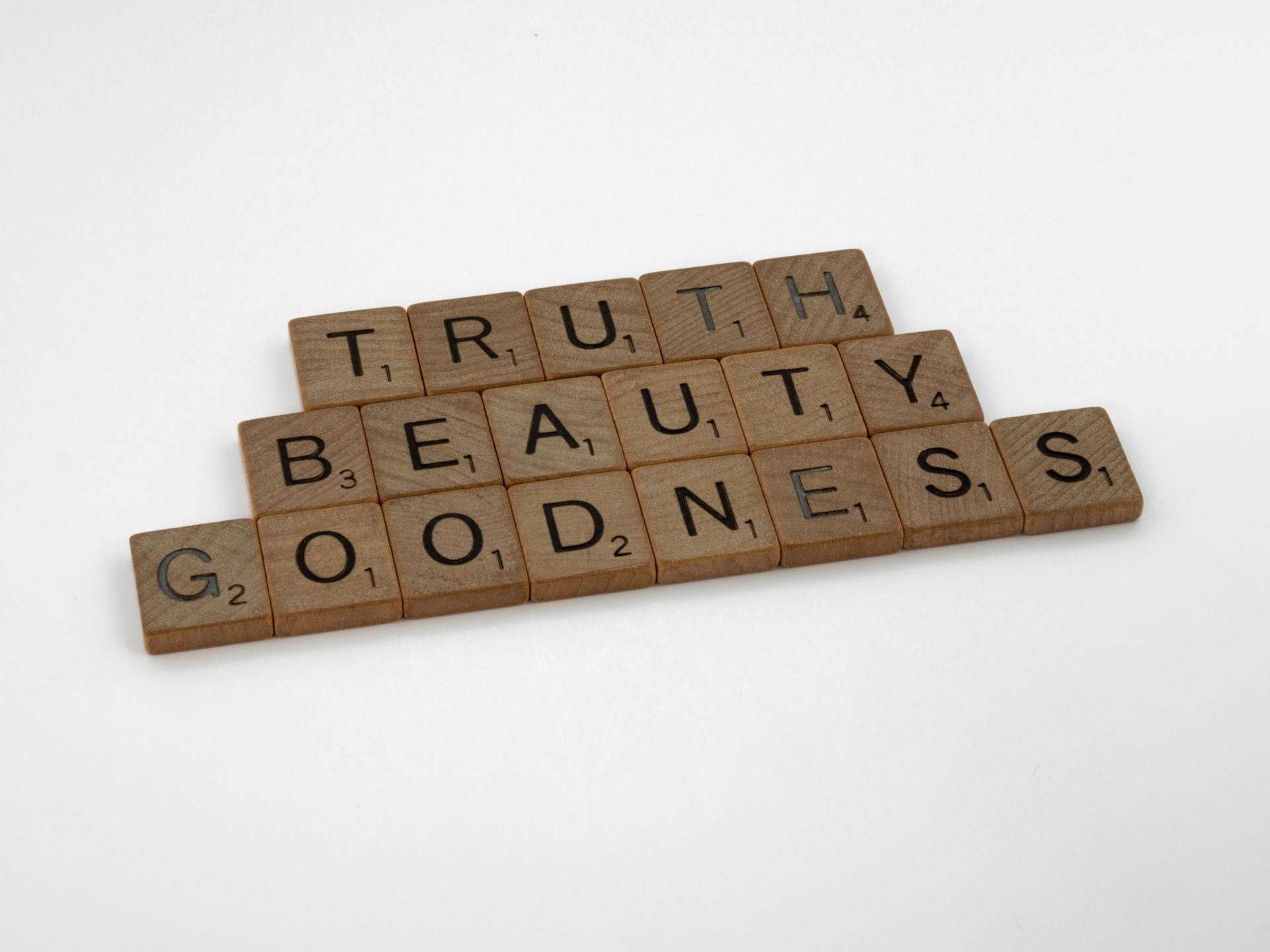 Brown Wooden Scrabble Blocks on White Surface