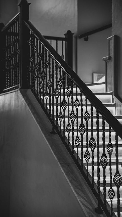 Free Grayscale Photo of a Staircase Stock Photo