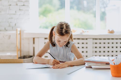 A Girl Coloring