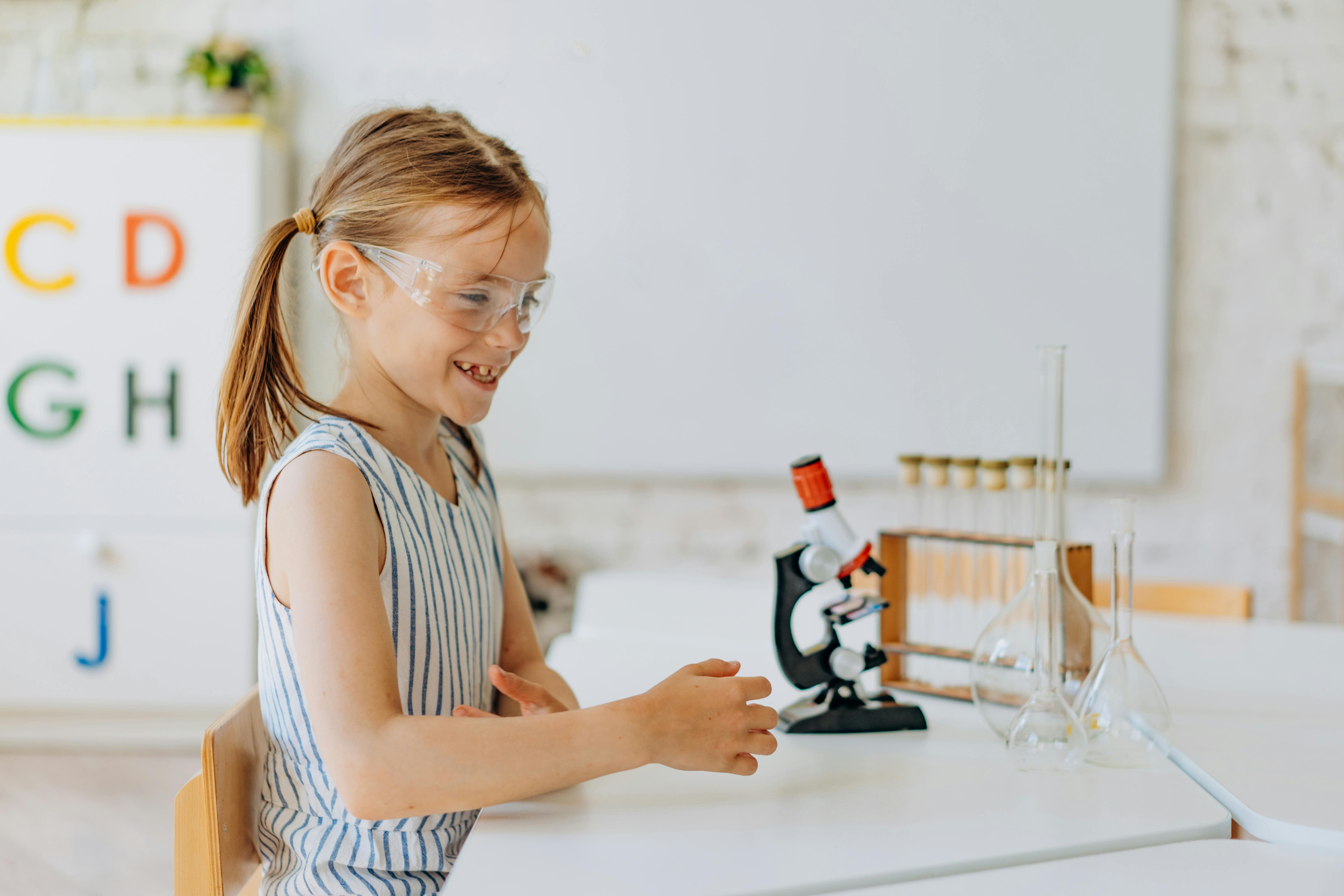 a girl in a science class