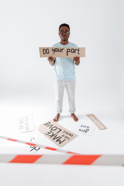 A Man Holding a Protest Sign · Free Stock Photo