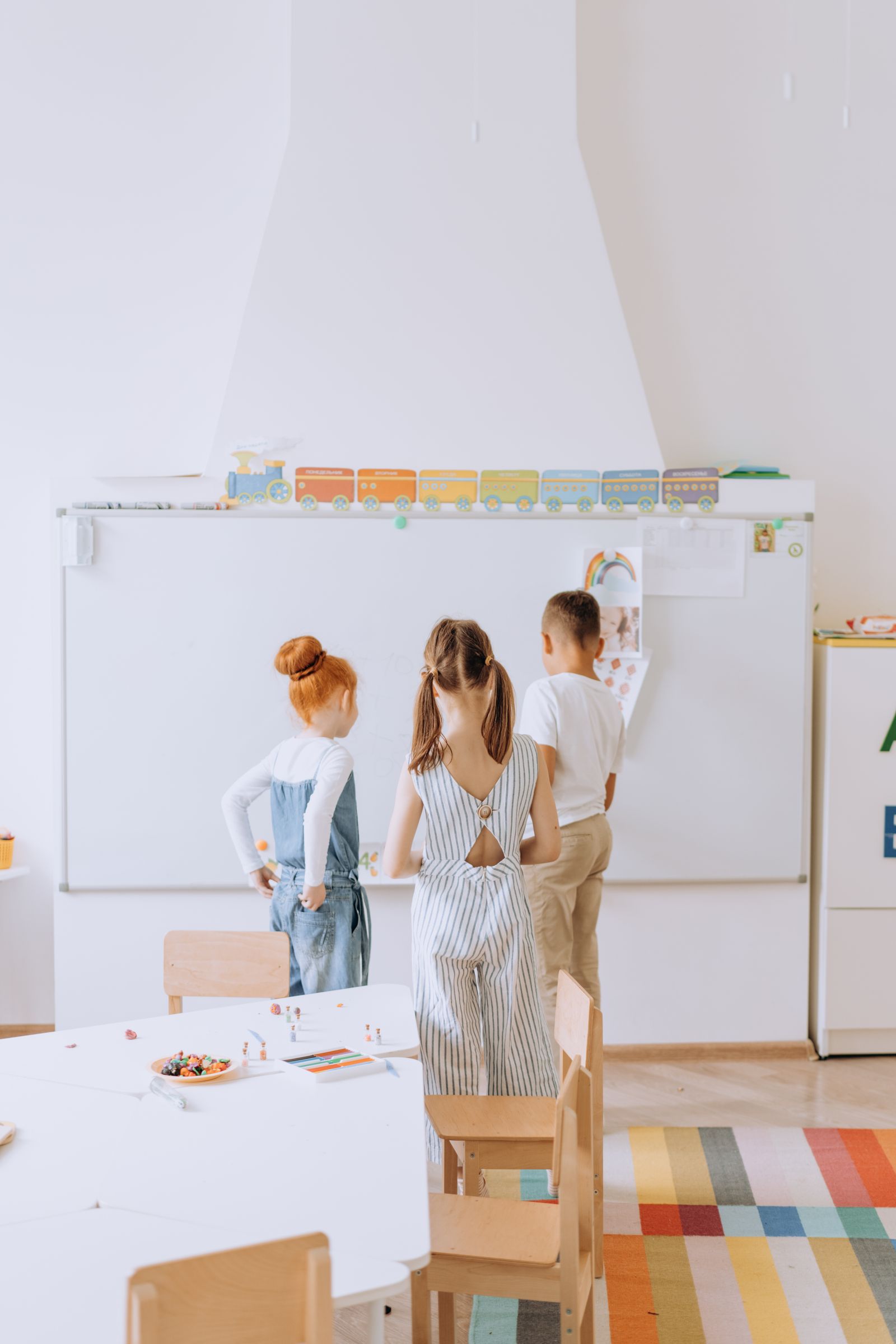 Children participating in an engaging classroom learning activity