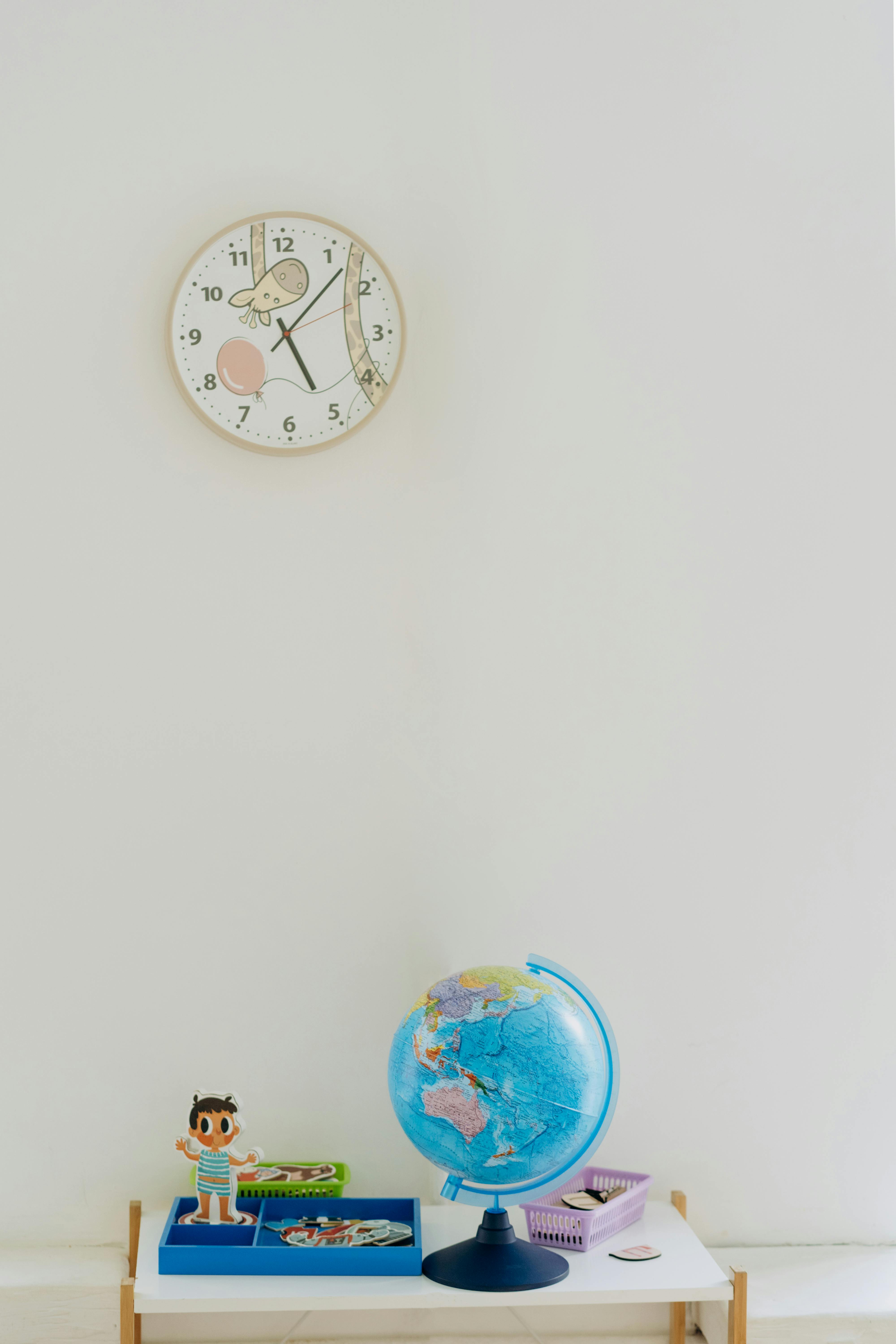 a globe on the desk