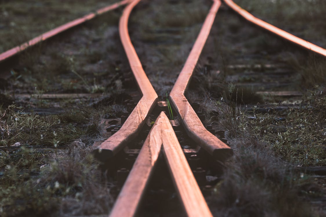 Selectieve Focus Fotografie Van Treinrails