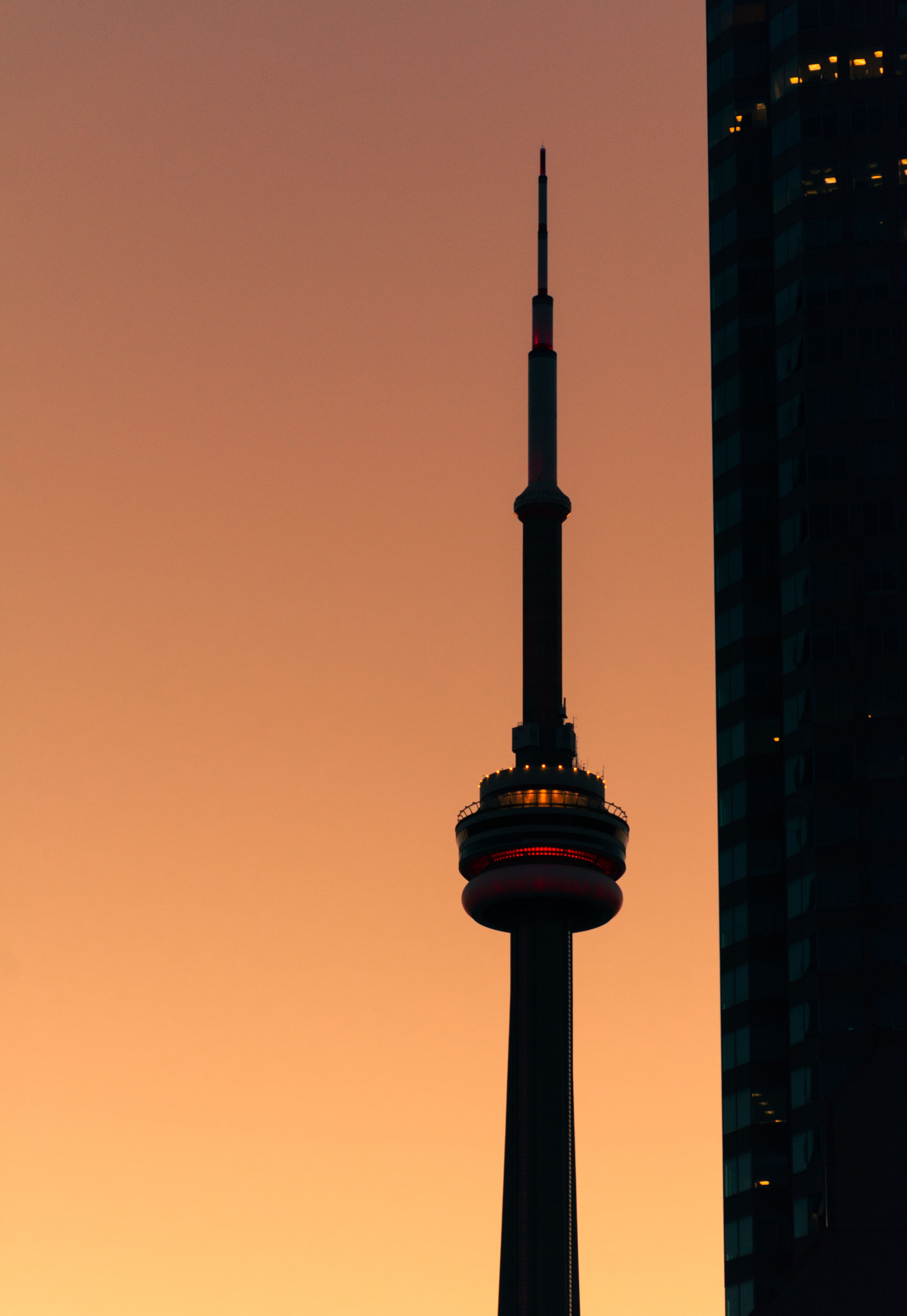 Silhouette of a Tower during Sunset · Free Stock Photo