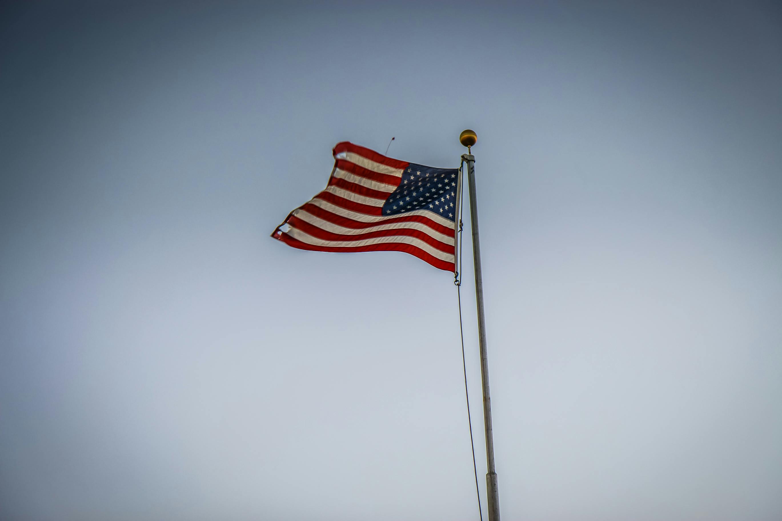 Silhouette of Four Person With Flag of United States ...