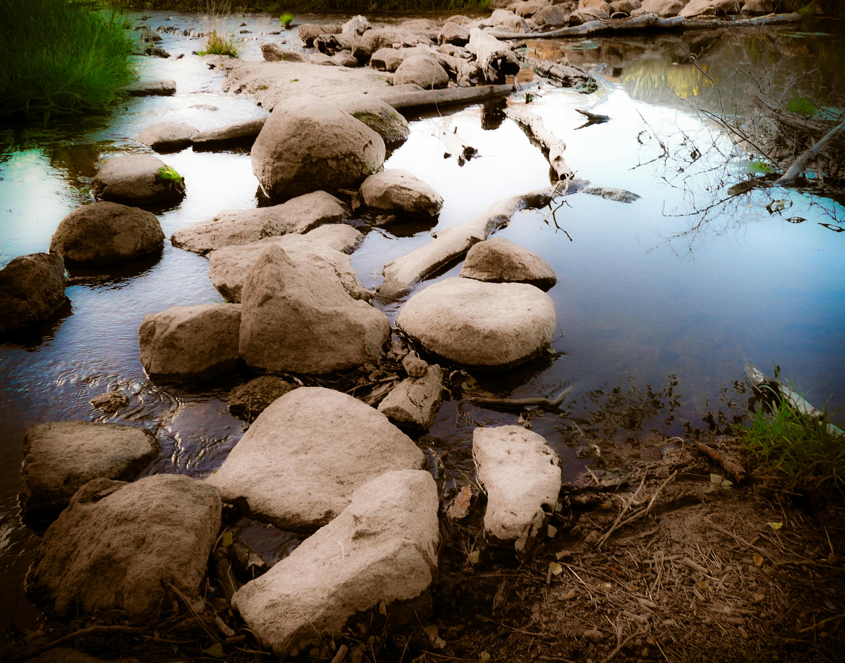 Free stock photo of Mossy rocks, river, rocks