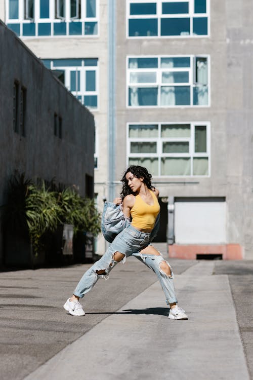 A Woman Posing in an Urban Area