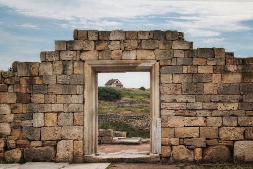 A Doorway on the Stone Brick Wall