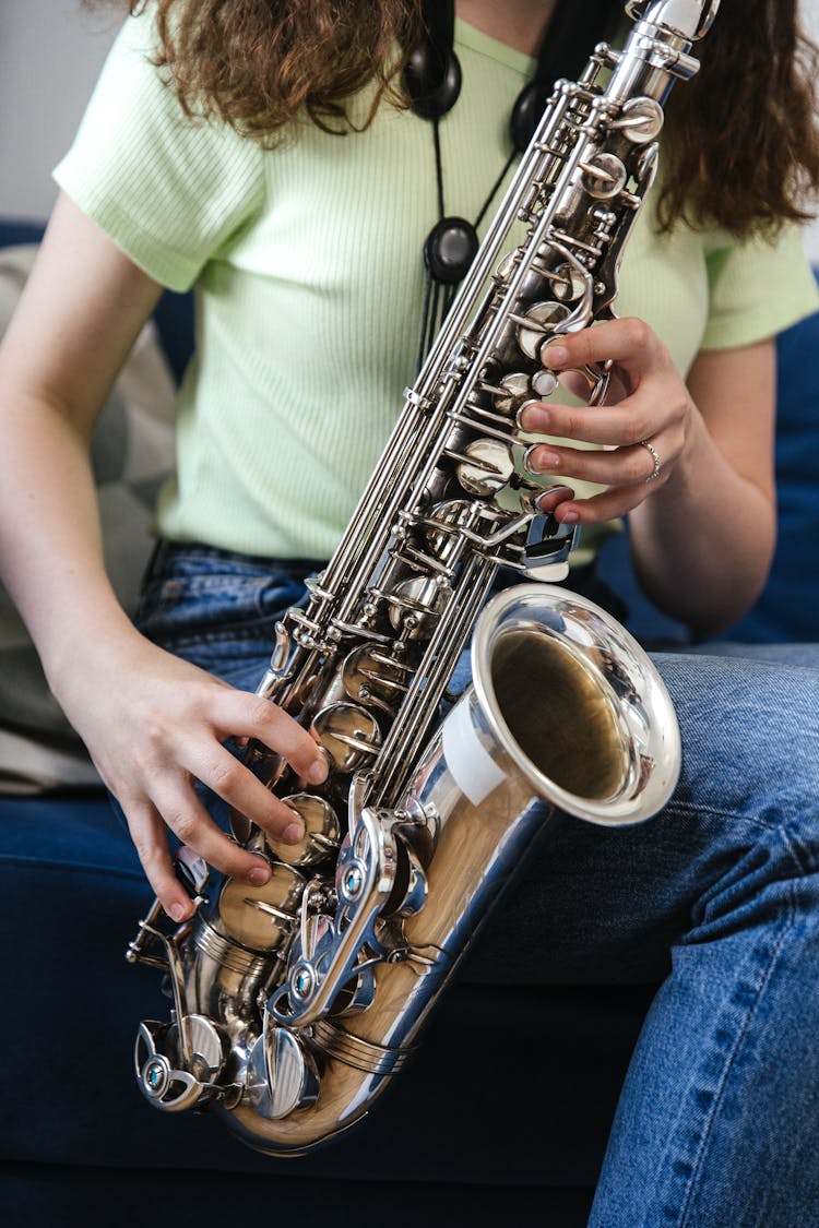 Woman Playing A Saxophone