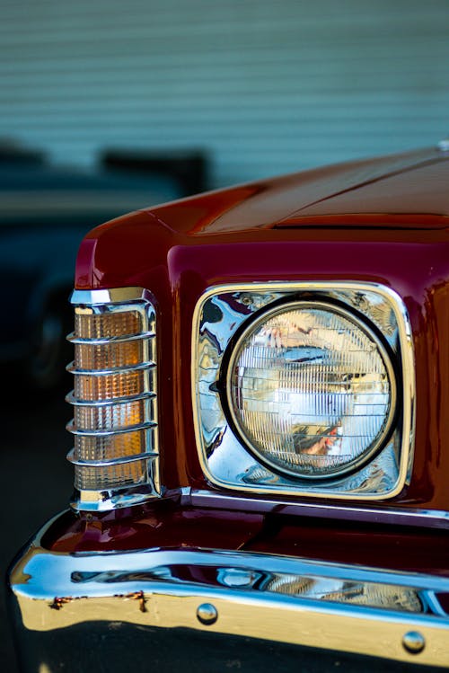 Close Up Photo of Headlight of a Car 