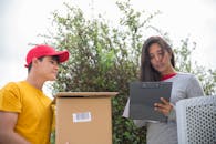 A Woman Receiving a Package