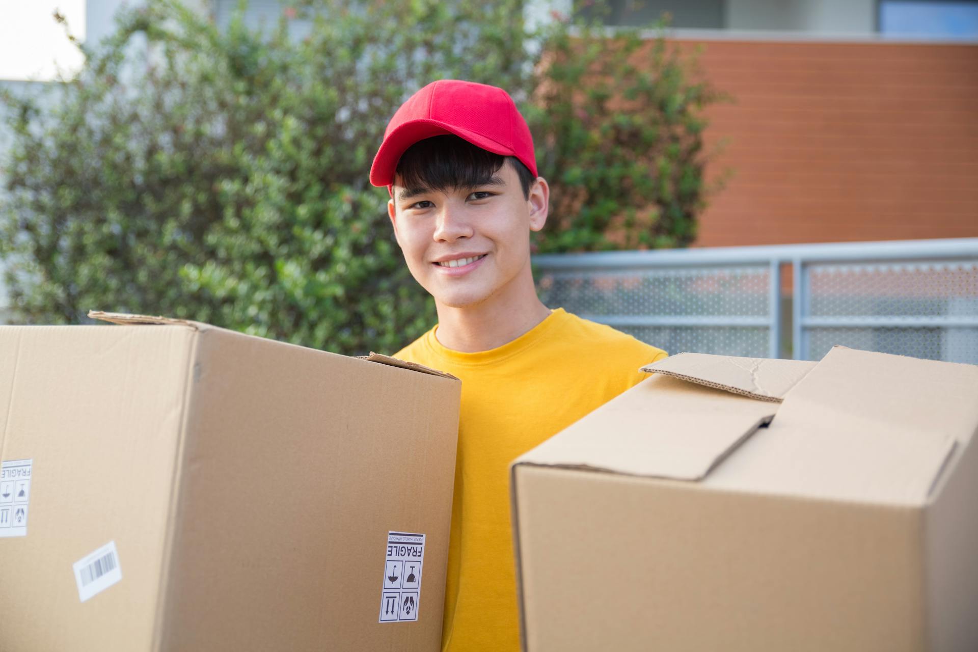 A Man Carrying Box