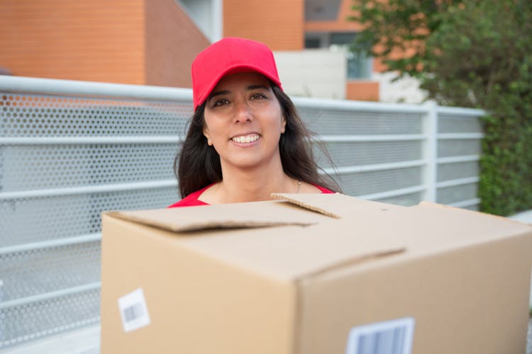 A Woman Carrying Box
