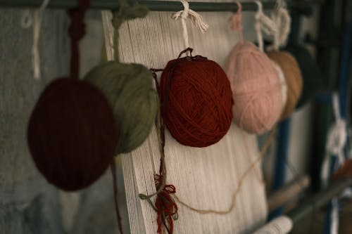 Hanging Sewing Threads in Different Color