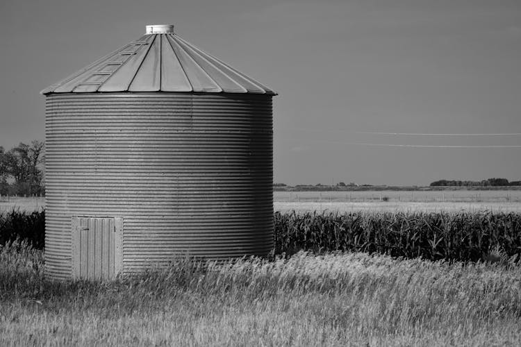 A Silo On A Farm