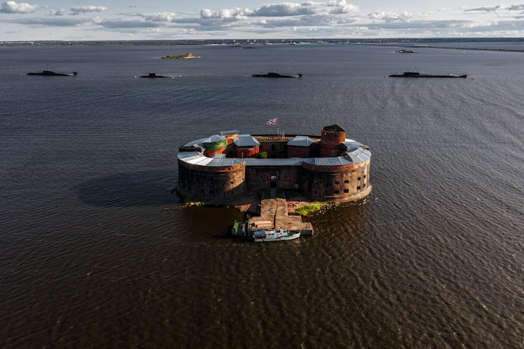 Drone Shot Of Fort Alexander