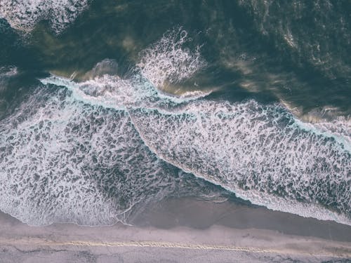 Základová fotografie zdarma na téma letecký snímek, mávání, moře