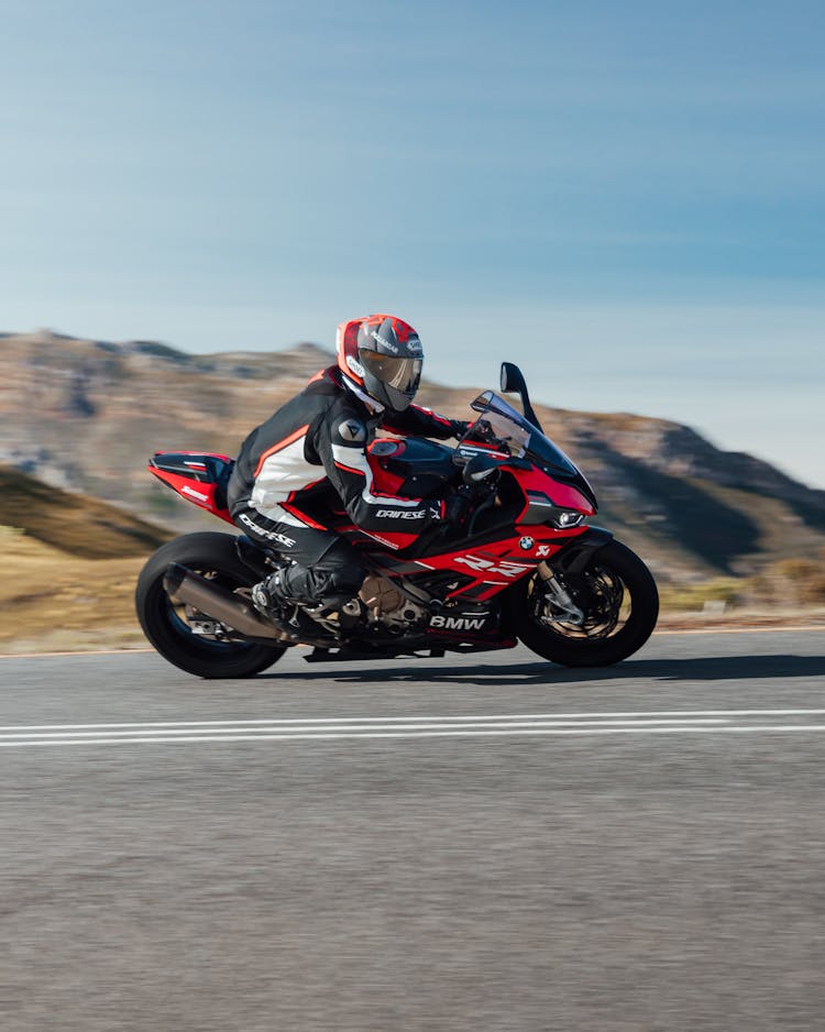 A Person Riding A Sports Bike