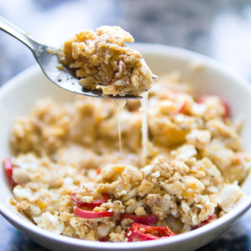 Cheesy Corn and Egg Scramble