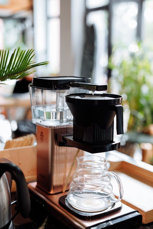 Free Drip Coffee Maker on the Table Stock Photo